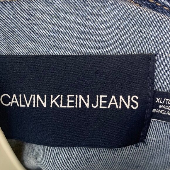 CALVIN KLEIN JEANS CROPPED CUT OFF DENIM JACKET FROM RECYCLED PLASTIC - … - Picture 4 of 4